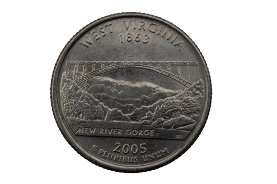 West Virginia State Quarter, 50 State Quarters, 1863 - 2005 New River Gorge
