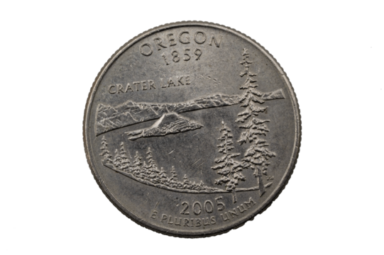 Oregon State Quarter, 50 state quarters 1859 - 2005 Crater Lake