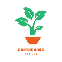 Fototapeta na wymiar green garden vegetarian logo design for your brand or business