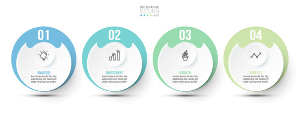 Fototapeta premium Infographic template business concept with step.