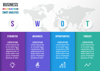 Business concept infographic template with swot analysis.