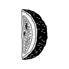 Minimalist vector logo of halved lemon