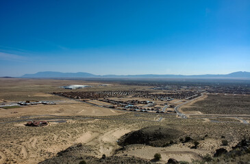 Aerial View of a Small Town in the New Mexico Desert