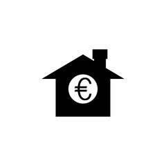 Euro Sign House Icon vector design templates