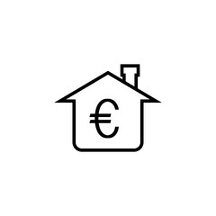 Euro Sign House Icon vector design templates