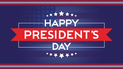 happy presidents day typography with american flag decoration - obrazy, fototapety, plakaty
