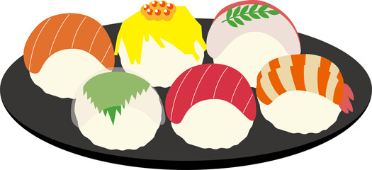 てまり寿司イラスト