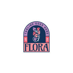 Flower premium vintage logo template 