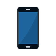 Mobile phone with blank screen. Flat style. vector illustration on white background