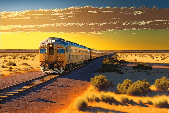 Construction of the Indian Pacific Railway through the Nullarbor Generative AI