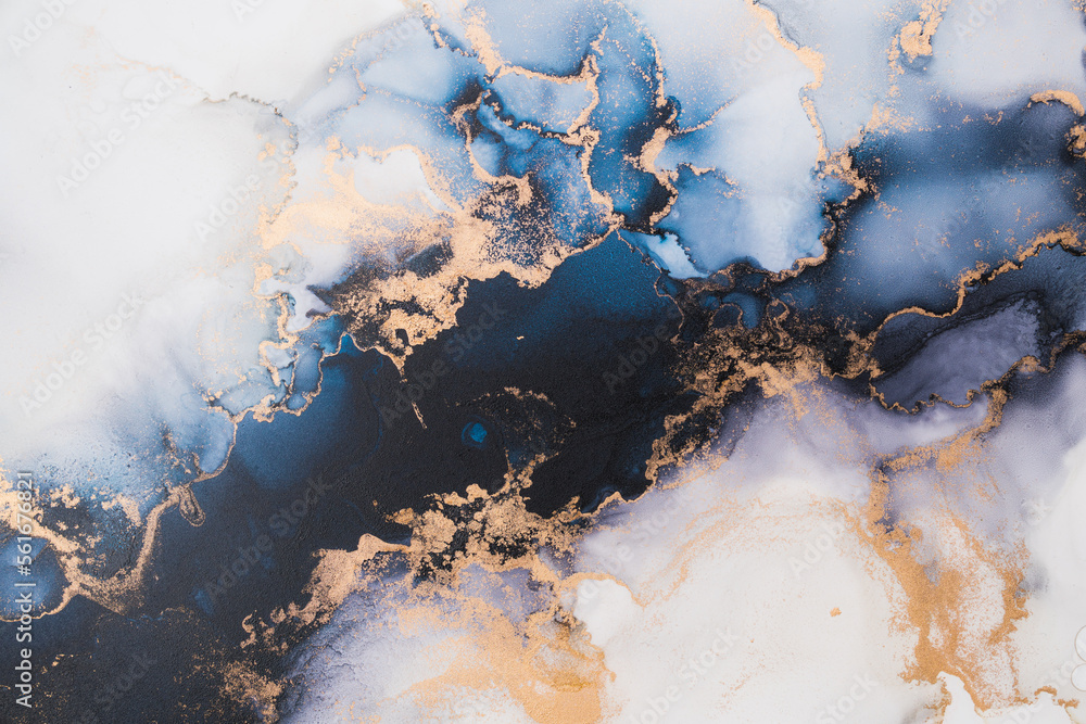 Poster marble ink abstract art from exquisite original painting for abstract background . painting was pain