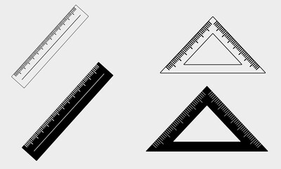 Collection of ruler vector icon design 