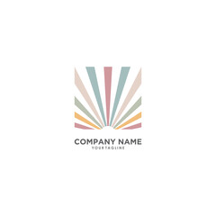 A simple logo concept of radiant light with soft colors suitable for your website icon or company icon