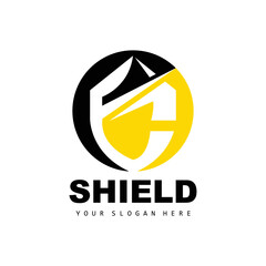 Shield Logo, Safe And Strong Security Vector, Design, Protection Simple Style, Template Brand Icon