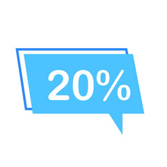 Off 20. Template with discount. Sale offer price sign. Price label. Vector illustration.