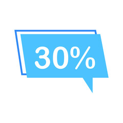 Off 30. Template with discount. Sale offer price sign. Price label. Vector illustration.