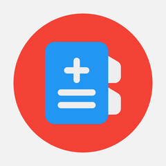 Medical book icon in flat style, use for website mobile app presentation