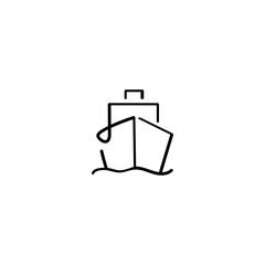 Ship Line Style Icon Design
