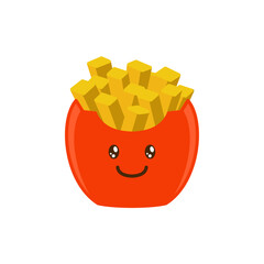 vector icon of cute flat design fast food french fries