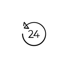 24 Hours Line Style Icon Design