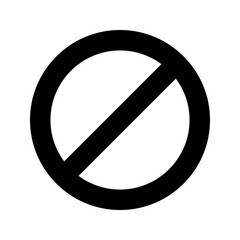 No sign isolated. Circle red warning icon. Template for button or web applications. simple icon illustration