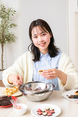 チョコレートを作る女性　chocolate