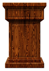 Wooden Podium 3D Illustration