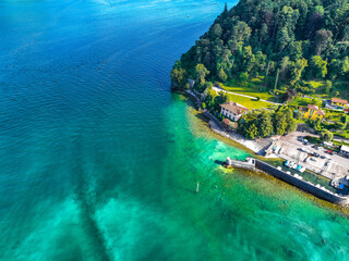 Aerial view of Bellagio village in Lake Como, in Italy.