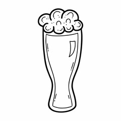 Mug of beer. Oktoberfest icon. Vector doodle icon. Sketch.