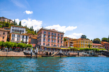 Street view of Bellagio village in Lake Como, in Italy.