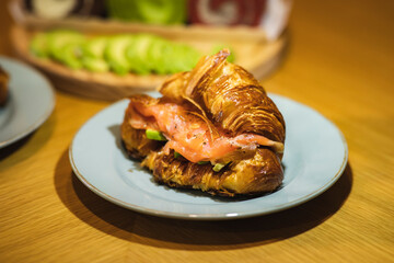salmon avocado croissant