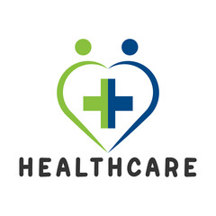 people and health with love concept logo design, modern logo for health