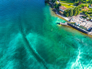 Aerial view of Bellagio village in Lake Como, in Italy.