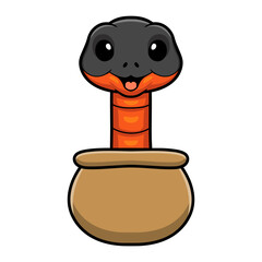 Cute copperbelly water snake cartoon