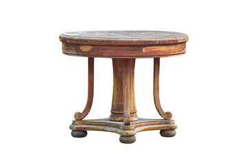 Old round wooden table