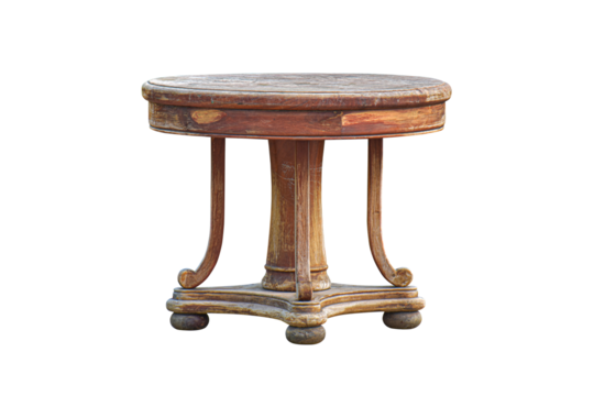 Old round wooden table