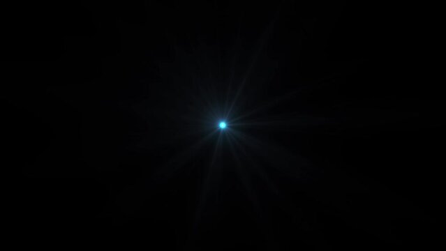 Star light blinking on black isolated background. Light blinking animation stock footage.