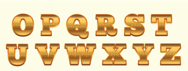 Gold alphabet letters font, Gradient font