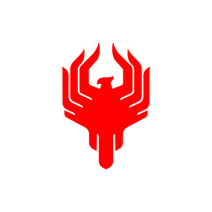 Red Phoenix Shield Logo Design