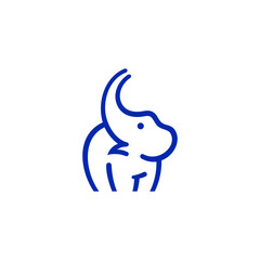 Simple Cute Elephant Logo Design