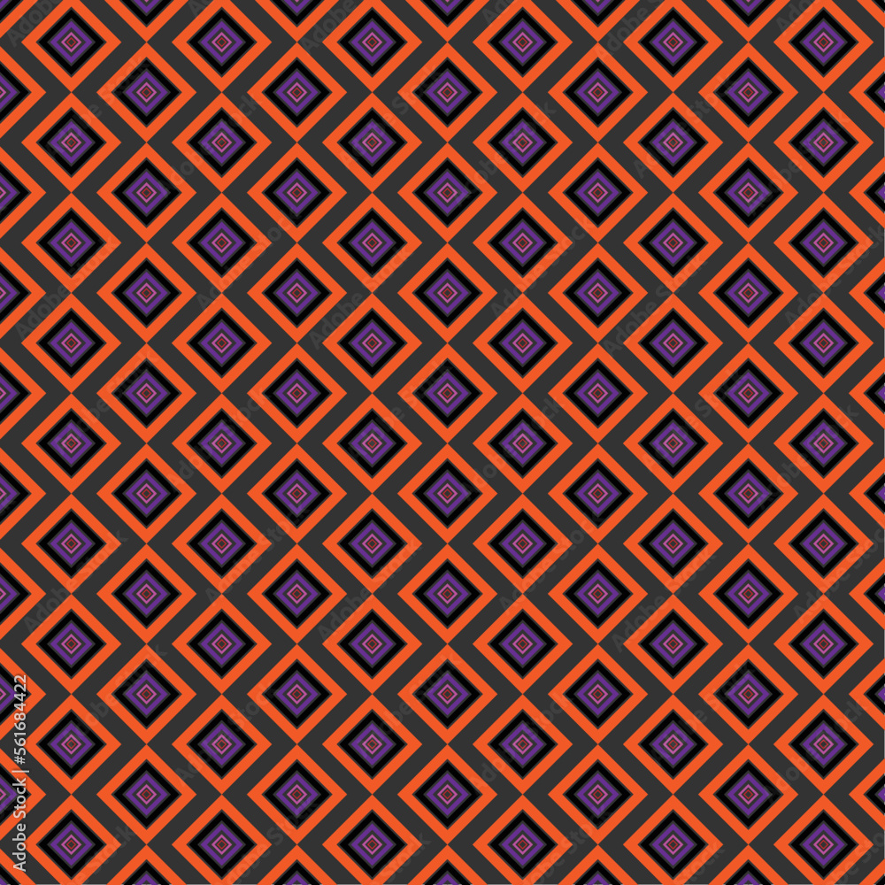 Poster seamless pattern with multicolored rhombuses and diagonal lines, abstract background vector illustra