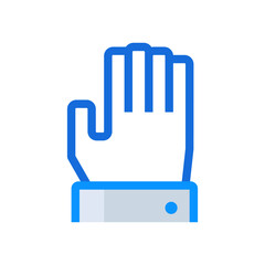 Hand Raise business people icon with blue duotone style. Human, people, vote, up, arm, election, flat. Vector illustration