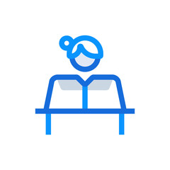 Consultant business people icon with blue duotone style. Support, marketing, planning, presentation, development, meeting, network. Vector illustration
