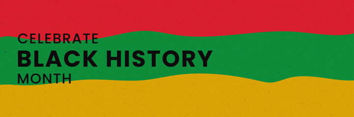 Black history month long horizontal banner