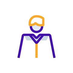 Client business people icon with purple and orange duotone style. Customer, service, user, marketing, sign, consumer, people. Vector illustration