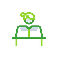 Consultant business people icon with green duotone style. Support, marketing, planning, presentation, development, meeting, network. Vector illustration