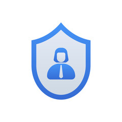 Insurance business people icon with blue duotone style. Safety, family, car, money, life, medical, home. Vector illustration