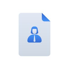 Resume business people icon with blue duotone style. Recruitment, cv, web, office, career, design, professional. Vector illustration