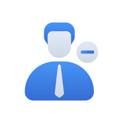 Team Reduction business people icon with blue duotone style. Person, dismissal, analysis, sustainable, layoffs, resources, renewable. Vector illustration