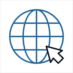 Web icon. Website vector icon. Internet world vector on white background